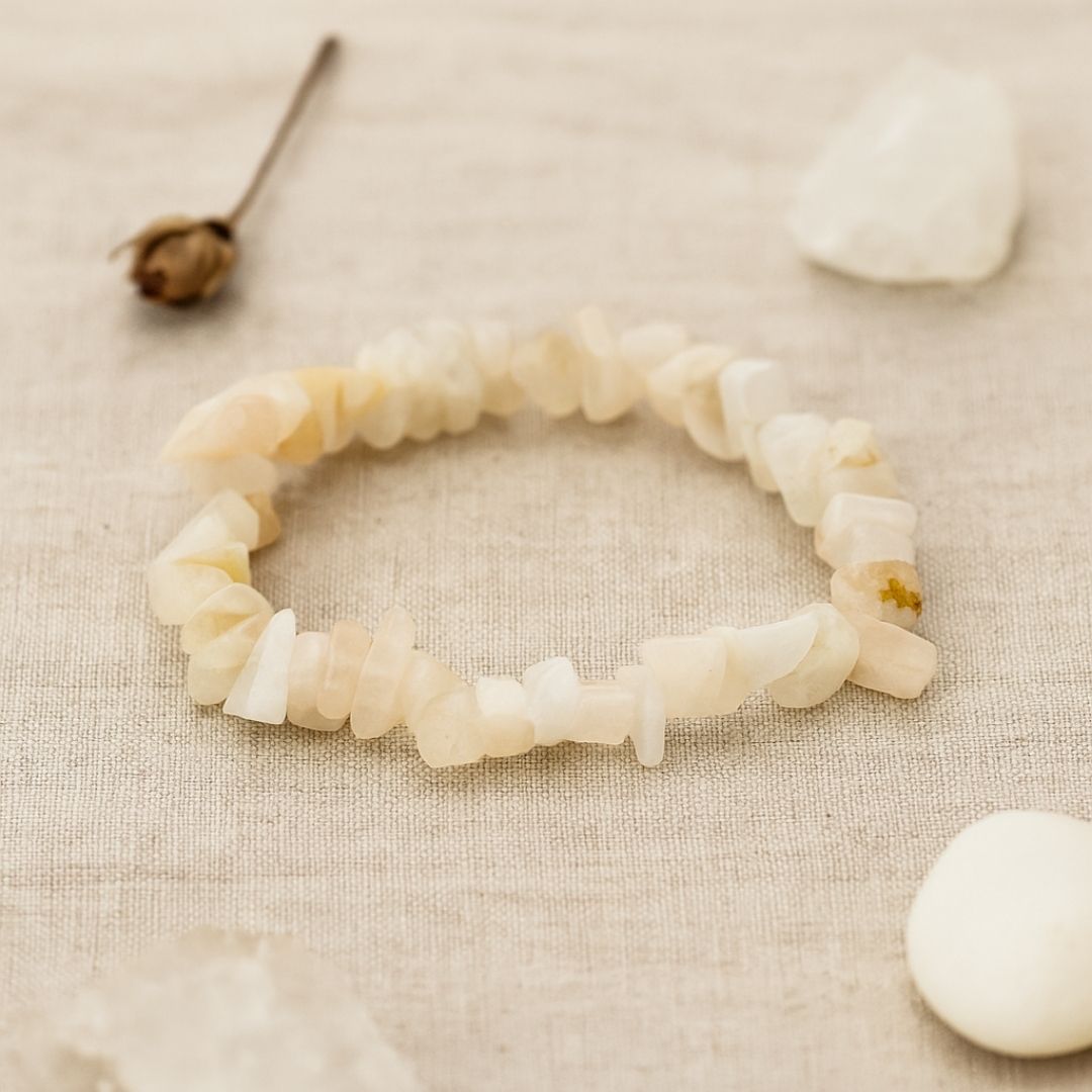 Bracelet baroque en Pierre de lune véritable