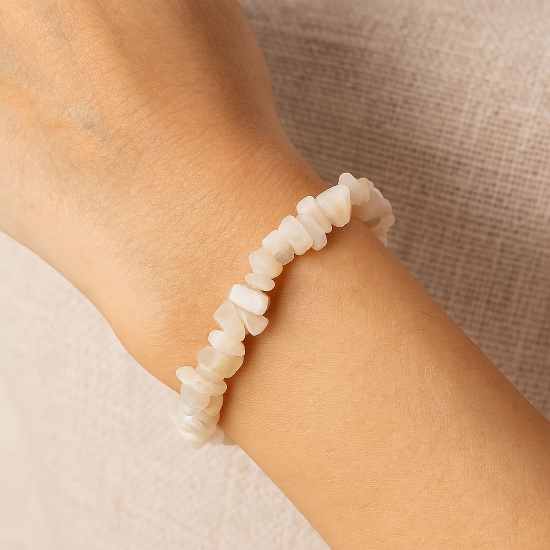 Bracelet baroque en Pierre de lune véritable