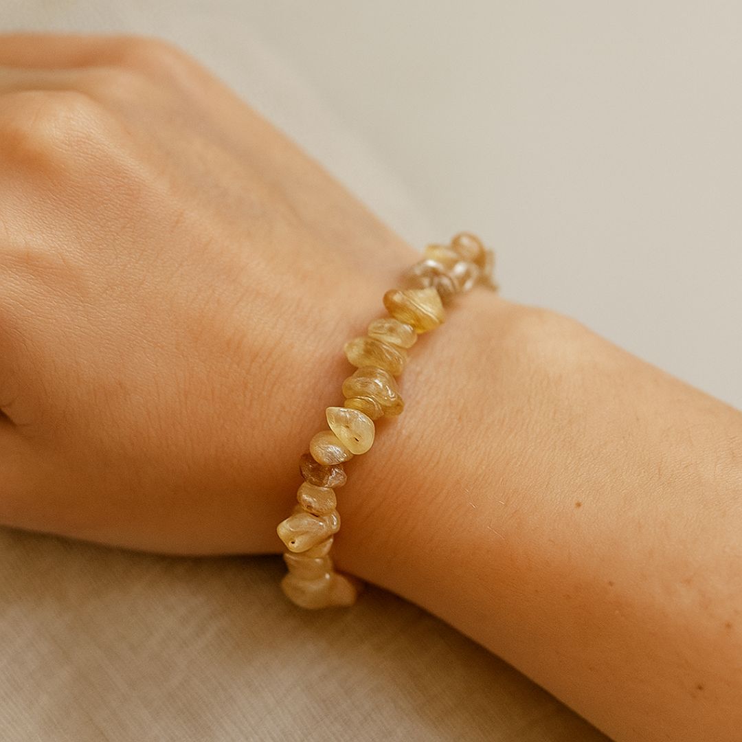 Bracelet baroque en Quartz rutile