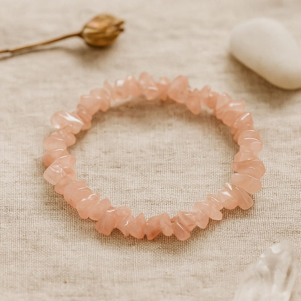 Bracelet baroque en Quartz rose
