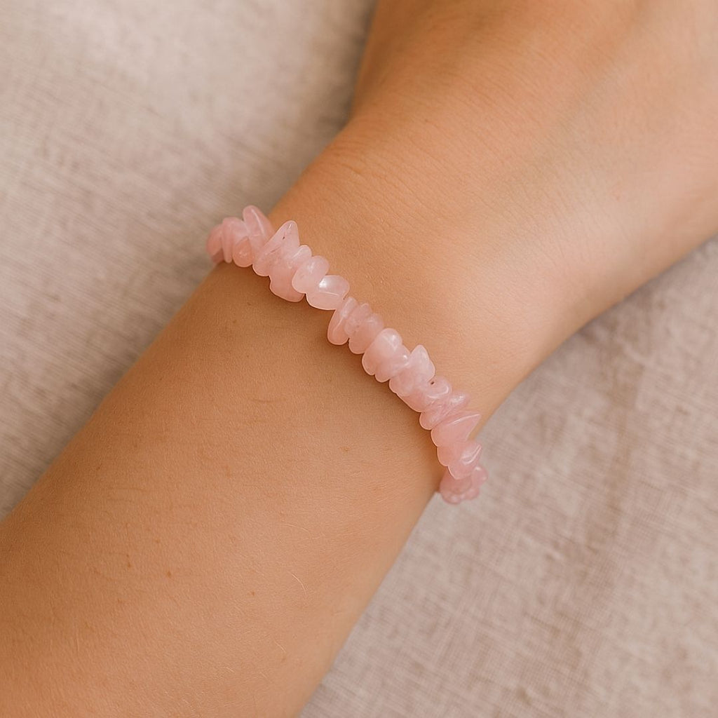 Bracelet baroque en Quartz rose