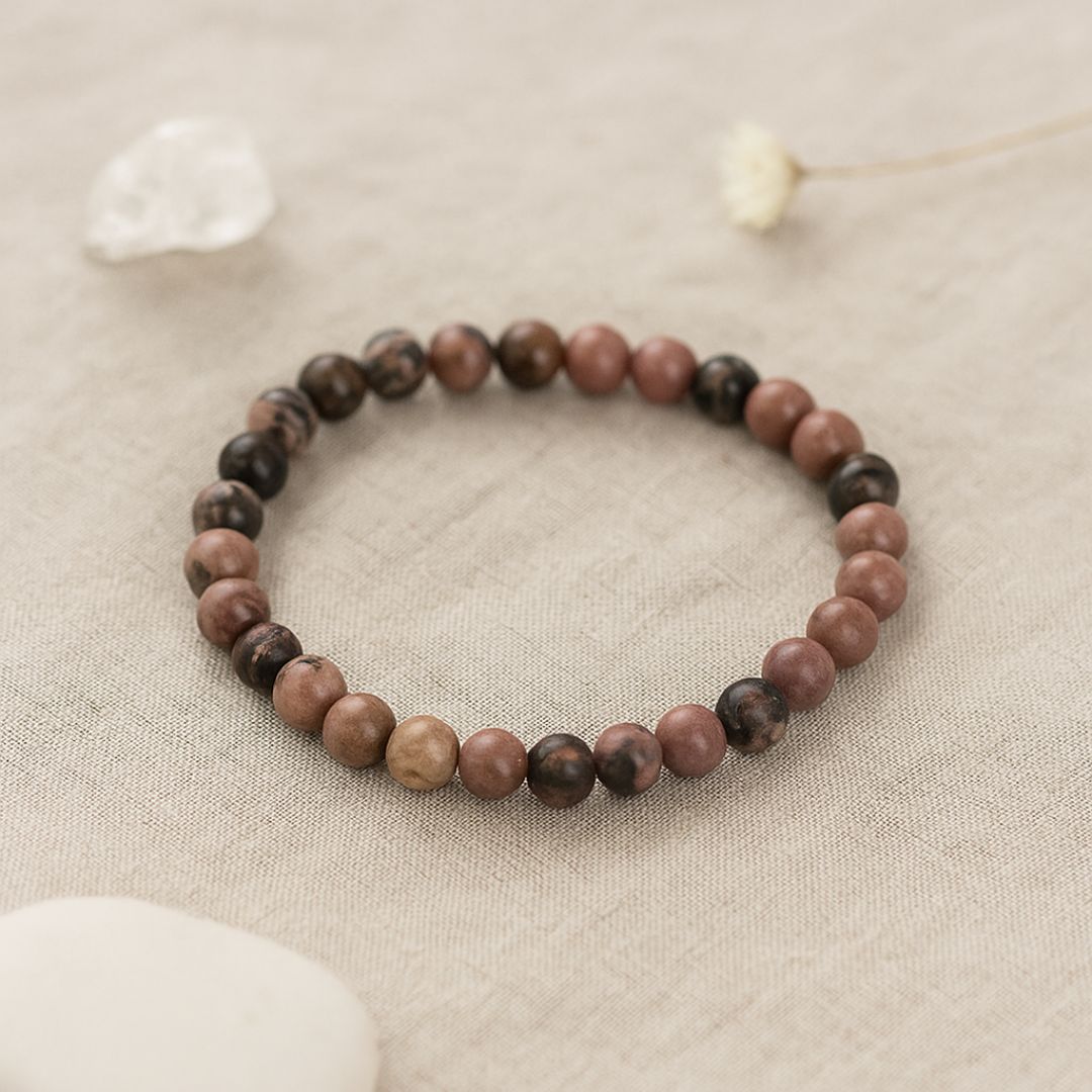 Bracelet en perles de Rhodonite
