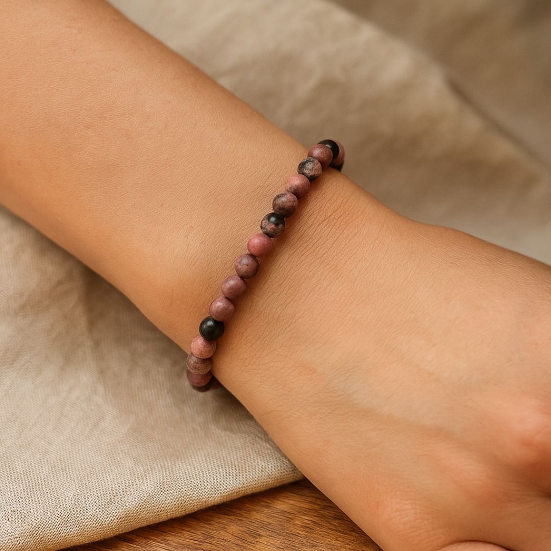 Bracelet en perles de Rhodonite