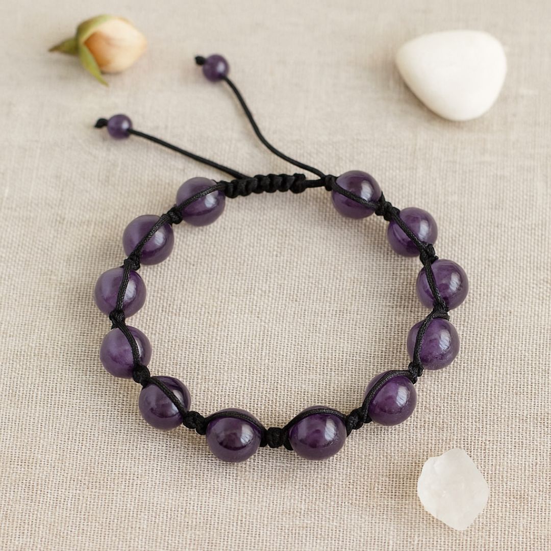 Bracelet Shamballa en Améthyste
