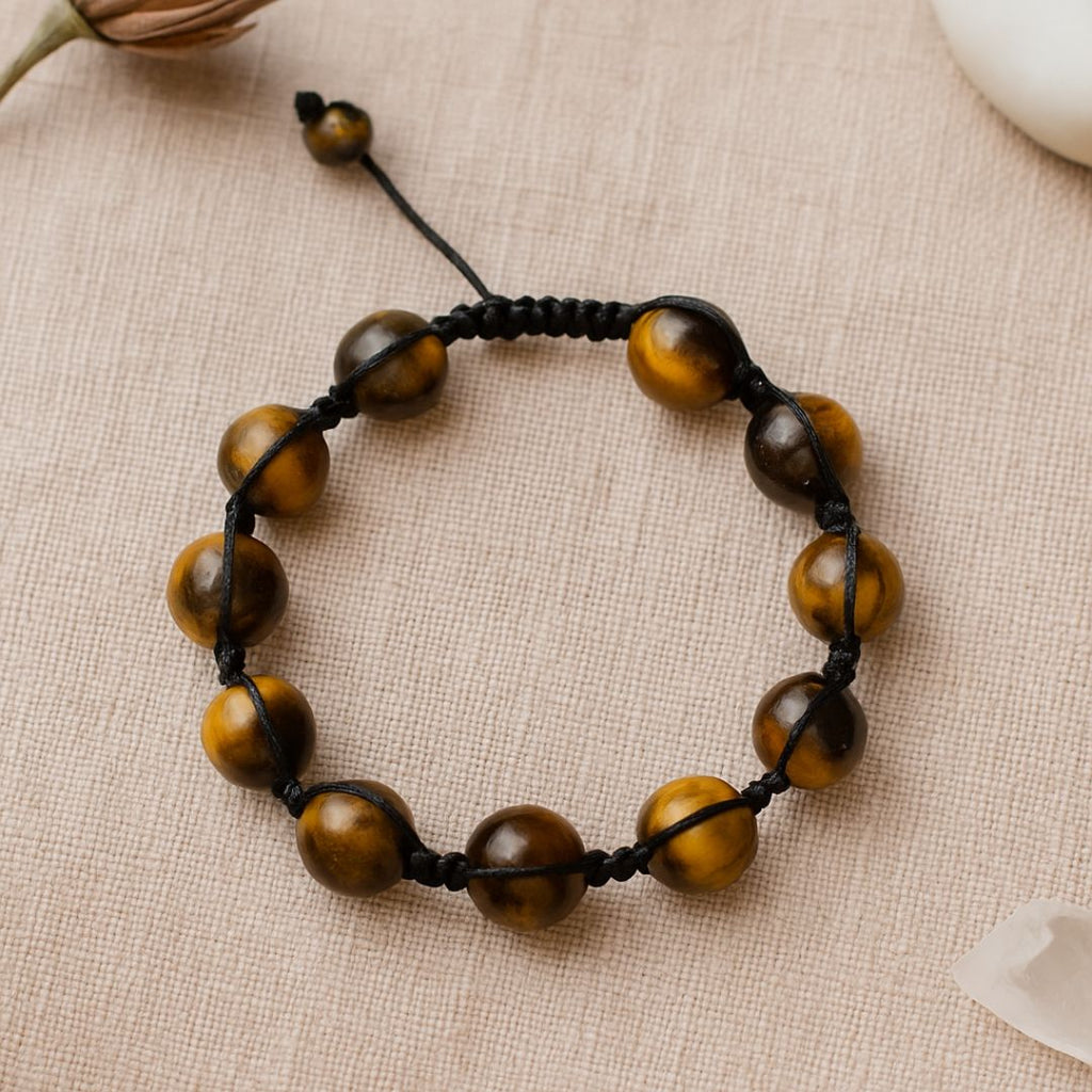 Bracelet Shamballa en Oeil de Tigre