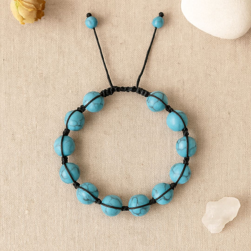 Bracelet Shamballa en Turquoise reconstituée