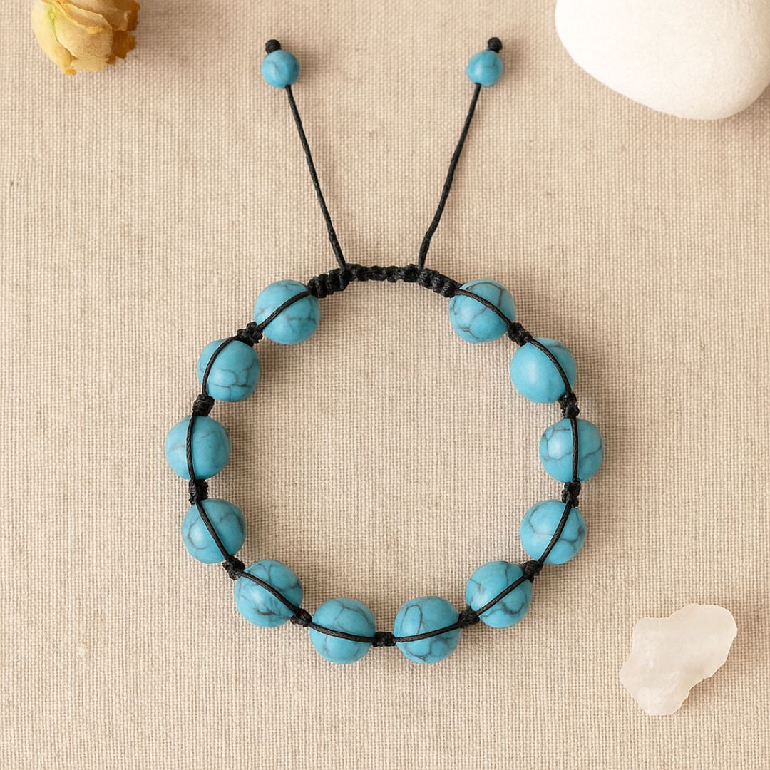 Bracelet Shamballa en Turquoise reconstituée