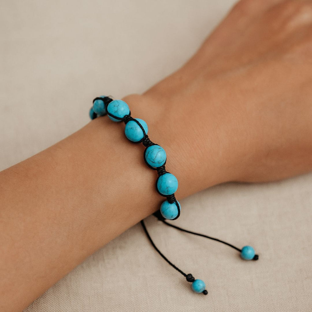 Bracelet Shamballa en Turquoise reconstituée