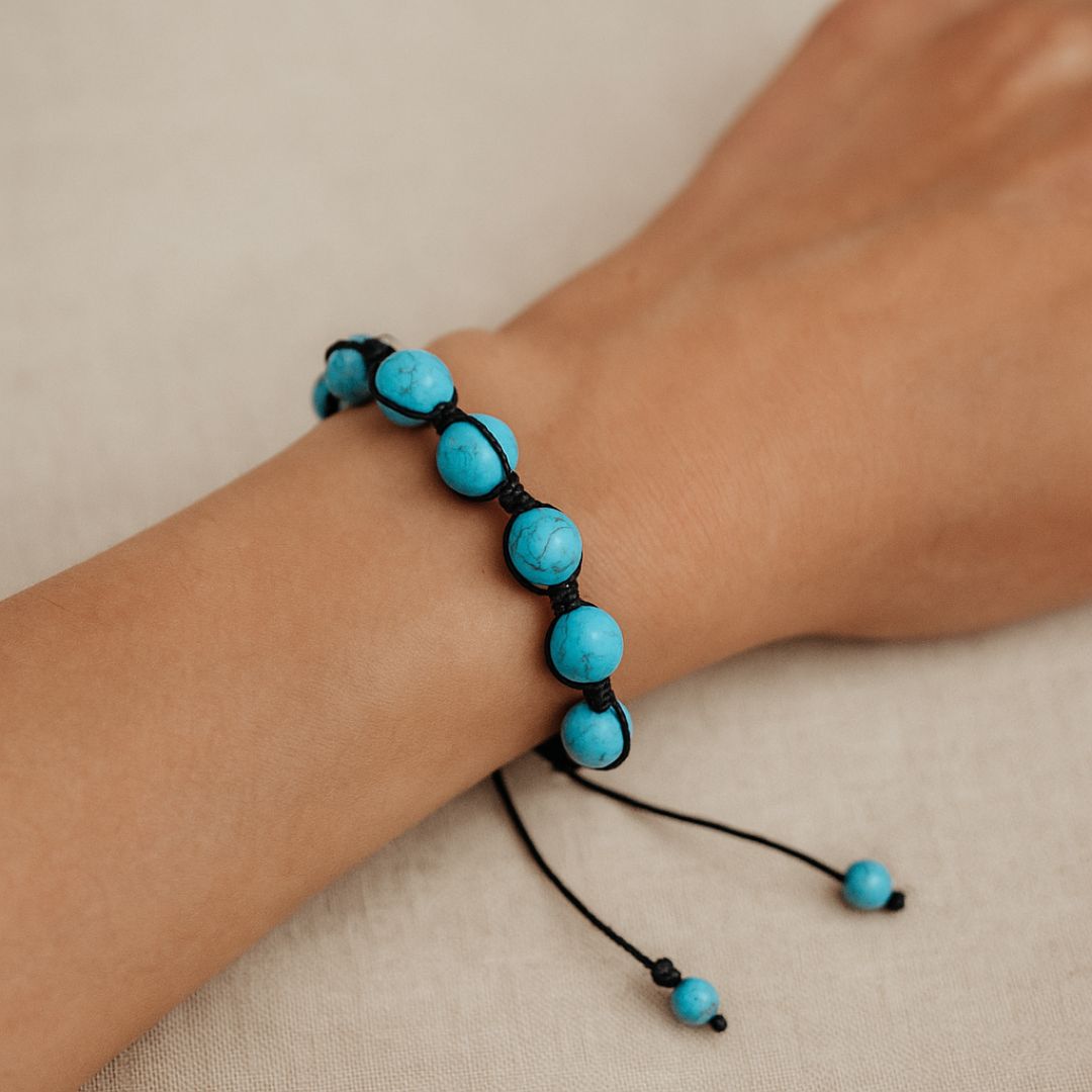 Bracelet Shamballa en Turquoise reconstituée
